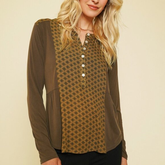 MYSTREE MIX MEDIA HENLEY TOP - Picture 1 of 8